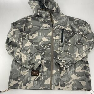 DEAR Mens Camouflage Hooded Jacket Size Large Water Resistant